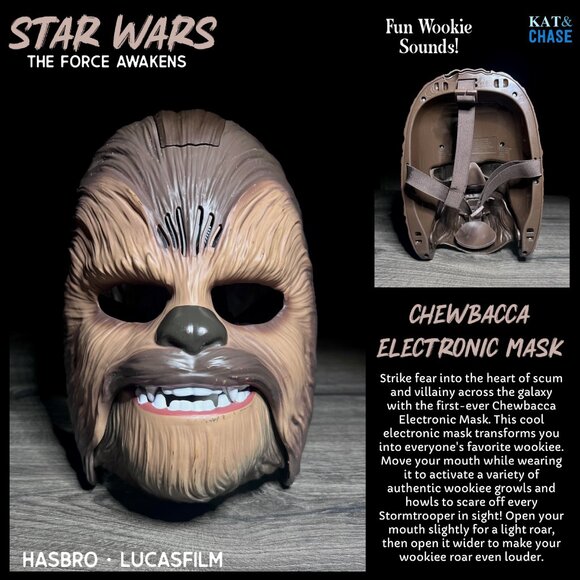 Tested Chewbacca Electronic Mask Talking Star Wars Force 2015 Chewy Halloween - Picture 2 of 12